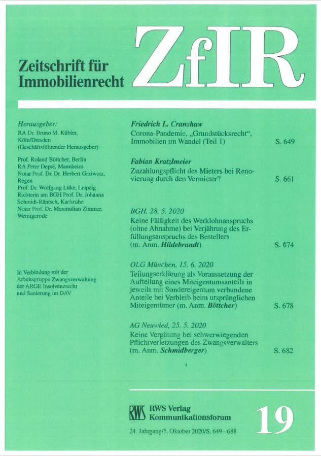 Anspruch auf Bauhandwerkersicherung auch nach Kündigung durch den Unternehmer wegen vom Besteller nicht geleisteter Sicherheit