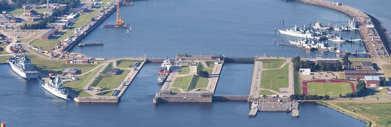 Die Große Seeschleuse Wilhelmshaven ist die größte Seeschleuse Deutschlands.