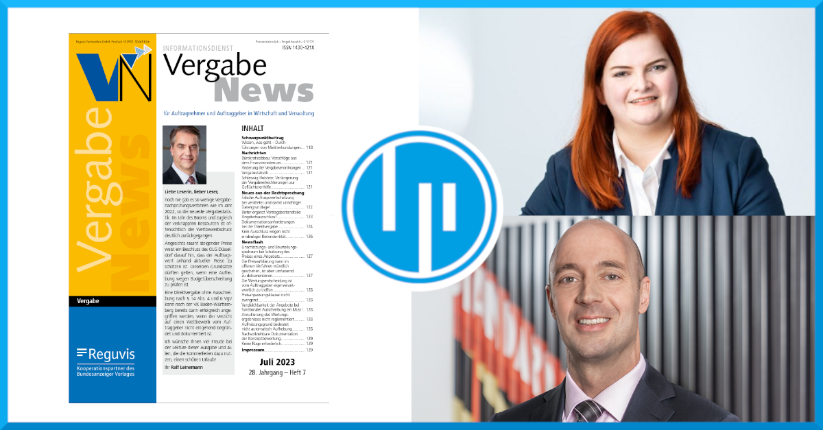 Juli-Ausgabe der Vergabe News erschienen
