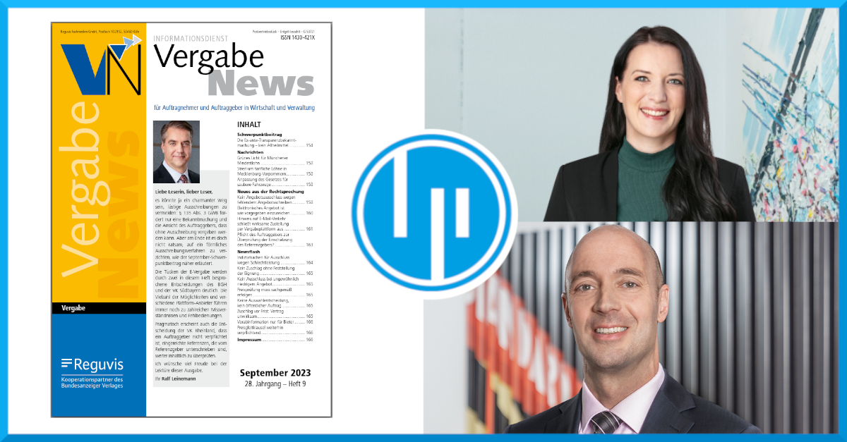 September-Ausgabe der Vergabe News erschienen