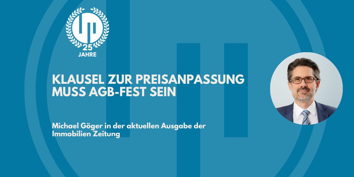Klausel zur Preisanpassung muss AGB-fest sein 
